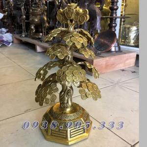 Cây tiền chiêu tài lộc bằng đồng, cây phong thủy tiền vàng