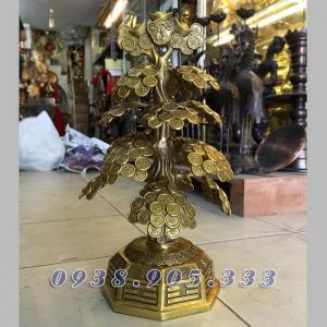 Cây tiền chiêu tài lộc bằng đồng, cây phong thủy tiền vàng