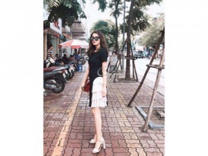 Đầm Phối Voan Bèo Kèm Belt Sang Chảnh