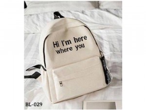 Balo học sinh in chữ I'm here where you BL-029