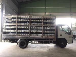 ISUZU 2,2 tấn thùng inox chở gia cầm, inox nguyên con