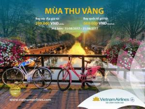 Chương trình sale vé máy bay giá rẻ Mùa thu vàng từ Vietnam Airlines - mở bán từ 15/08