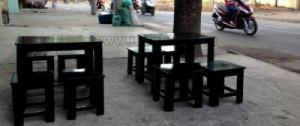 Bàn ghế gỗ cafe cóc Thanh lí gấp 25 bộ ghế gỗ xếp hàng mới bán giá rẻ