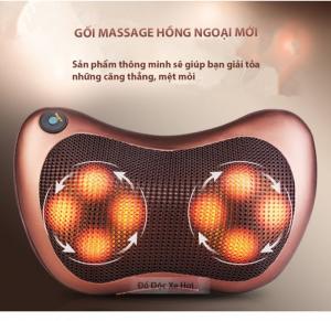 Gối massage hồng ngoại 8 bi