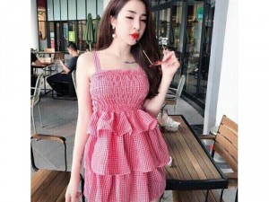 Đầm kate nhún bèo