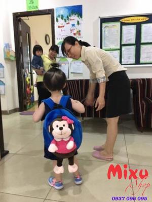 Balo trẻ em, balo cho bé, balo vải nhung hình thú bông