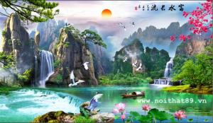 Gạch tranh 3d tranh thác nước