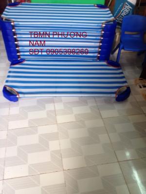 Giường lưới trẻ em sọc sanh trắng - Giường lưới mầm non