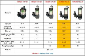 Máy bơm chìm hút nước thải NTP HSM280-11.5 20