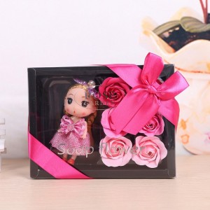 Hoa Sáp 6 Bông Kèm Búp Bê Có Hộp, Hoa Hồng Sáp- MSN1831020