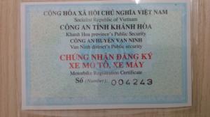 Cà vẹt xe chính chủ mặt sau