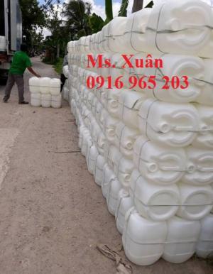 Can nhựa vuông 30 lít màu trắng, Can trắng 30 lít đựng hóa chất, Can 30 lít dày xanh dương