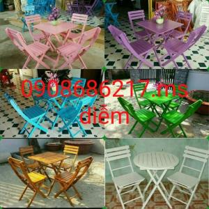 Bàn ghế gỗ trà sữa