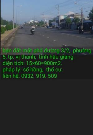 Bán đất Mặt Phố ở đường 3/2, TP. Vị Thanh, tỉnh Hậu Giang