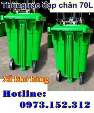 Thùng rác nhựa đạp chân 70 lít, giá tốt