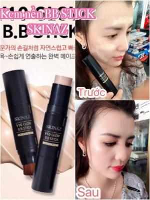 Kem nền BB Stick Skinaz Hàn Quốc kết hợp cọ trang điểm nét mịn