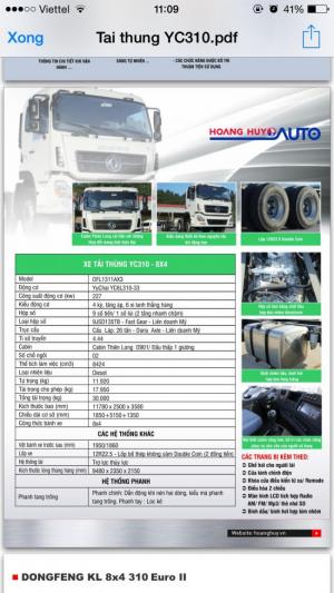 Thông số kỹ thuật của xe