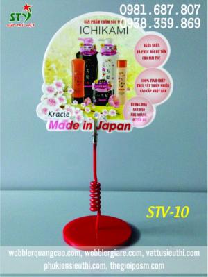 wobbler để bàn in logo,in logo chân đế, sản xuất chân mica, sản xuất đế mica in logo
