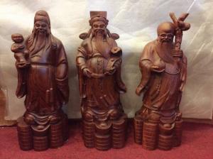 Bộ Ba Tượng Tam Đa Gỗ Hương Đỏ,Hương Lào