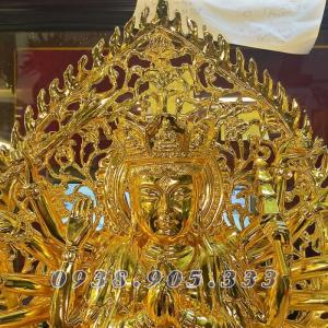 Tượng Phật mẫu chuẩn đề 42cm dát vàng