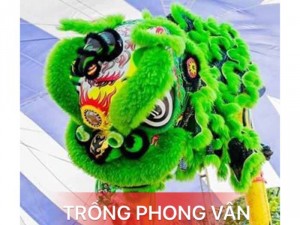 Đầu múa lân màu xanh lông hoá học