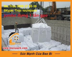 Bao jumbo ống nạp dáy xả đựng 1 tấn nông sản: gạo cà phê, hoa phẩm, hóa chất