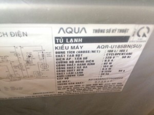 Tủ lạng Aqua 165L mới
