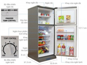 Tủ lạng Aqua 165L mới