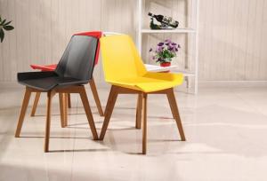 Ghế nhựa chân gỗ - Eames 02 - cho quán cafe, nhà hàng, khách sạn