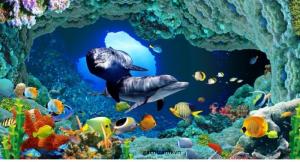 tranh gạch 3d mẫu tranh cá đại dương