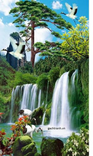 Gạch tranh 3d ,tranh dáng tường phong thủy