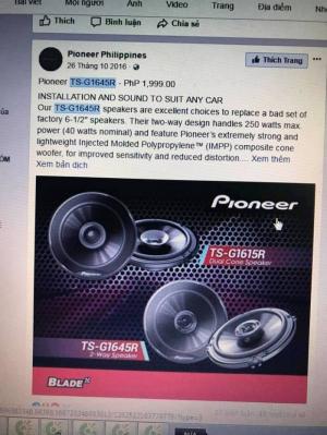 Loa Pioneer Ts-G1645R đẳng cấp nhất trên toàn quốc,với giá cả hợp lí .