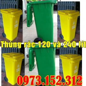 Thùng rác nhựa 120 lít chất liệu HDPE cao cấp, xuất xứ Thái Lan