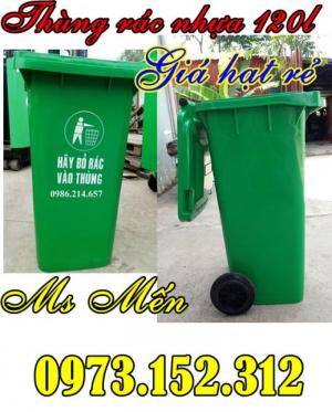 Thùng rác nhựa 120 lít chất liệu HDPE cao cấp, xuất xứ Thái Lan
