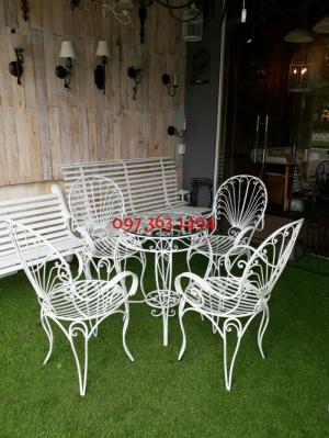ghế sắt, ghế đọc sách, ghế sắt cafe, bàn ghế sắt hộp, đẹp, ghế sắt ngoài trời