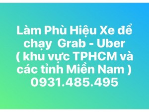 Làm Phù hiệu xe để chạy Grab, Uber ở tphcm
