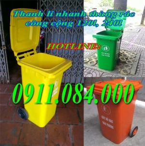 Rẻ bất ngờ! Xả kho thùng rác 240 lít có bánh xe