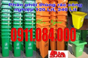 Rẻ bất ngờ! Xả kho thùng rác 240 lít có bánh xe