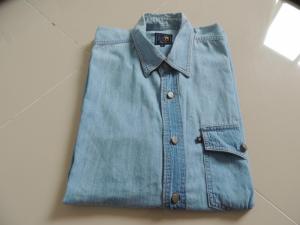 Áo Sơmi Jean, tay ngắn, mình mát, nhẹ, hút mồ hôi, có nhiều màu: Cam , Kem, Trắng