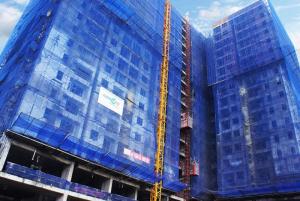 Lưới bao che công trình xây dựng màu xanh Hàn Quốc