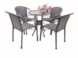 bàn ghế cafe mây nhựa dùng cho cafe sân vườn giá rẻ
