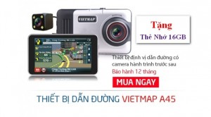 Thiết bị dẫn đường VIETMAP A45 Ghi Hình Trước Sau + Tặng Kèm Thẻ Nhớ - MSN388273