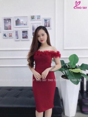 body bẹt vai đính hoa