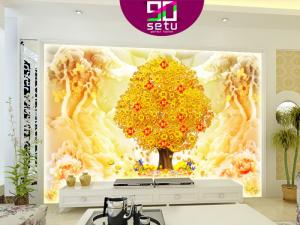 Tranh 3d cây tiền vàng