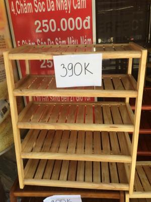 KỆ DÉP GỖ CAO SU 5 TẦNG NGANG 60CM: 390.000