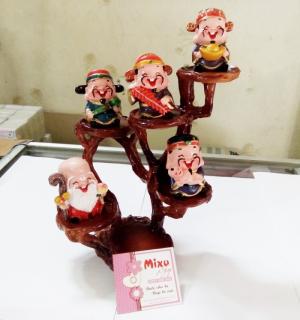 Bộ tượng 5 ông Thần Tài - loại to bằng sứ