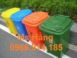 Thùng rác công cộng 60L nhựa HDPE có bánh xe dễ di chuyển