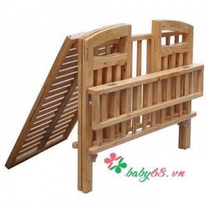 Giường cũi XK màu tự nhiên baby68.vn