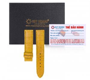 Dây đồng hồ Huy Hoàng da cá sấu màu vàng nghệ MH8256