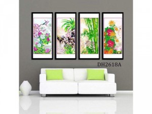 Tranh bộ 4 bức tứ quý DH2618A (kích thước 120x80cm)